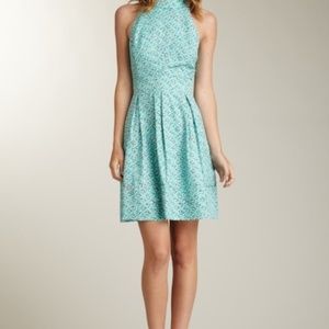 Jessica Simpson Aqua Turquoise White Nautical Knots Halter SL Dress M NWT